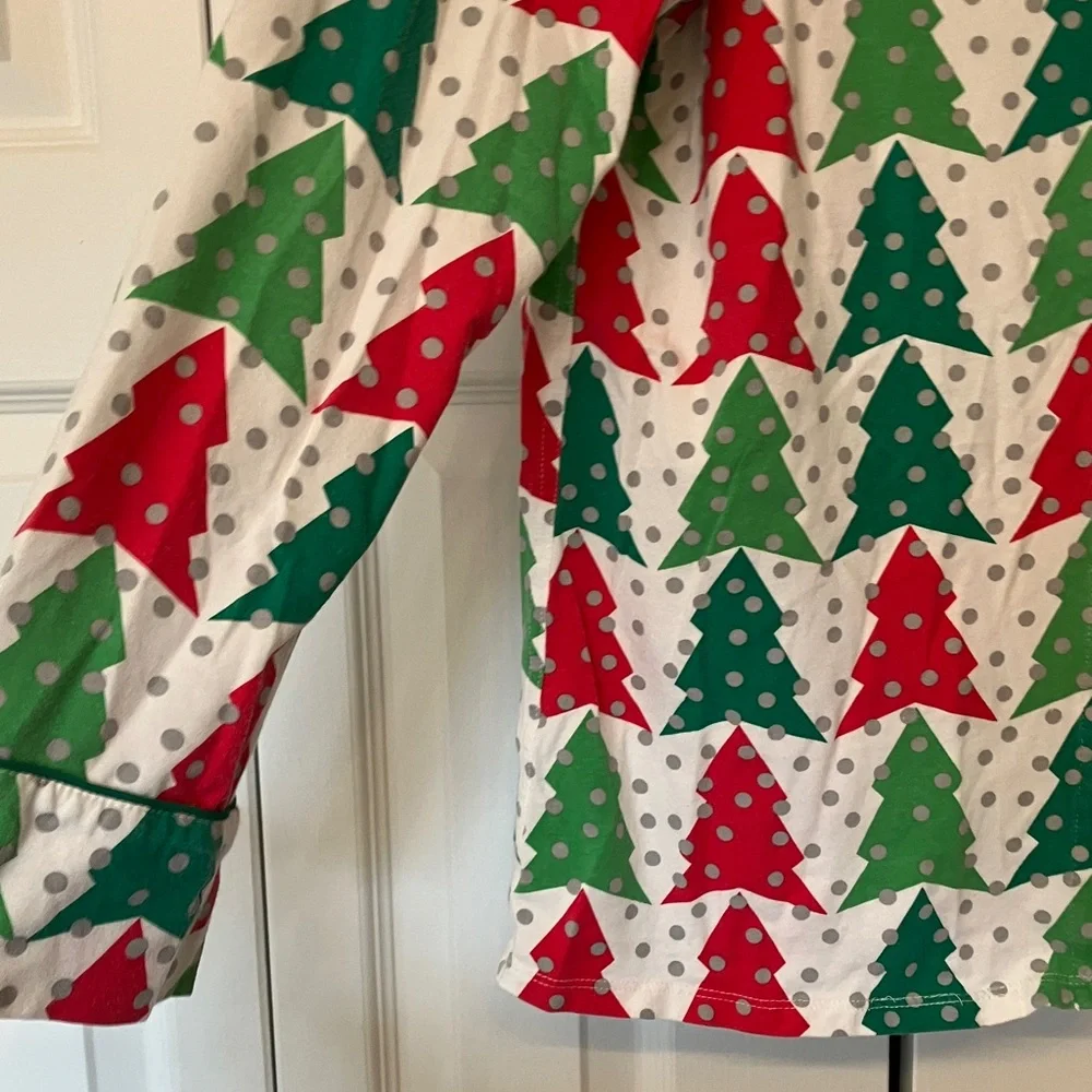 J. Crew Red and Green Tree Print Pajamas - Picture 10 of 11
